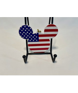 Mickey Mouse Iconic Ears &quot;Stars and Stripes&quot; Ceramic Ornament - £21.82 GBP