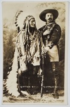 RPPC Cody Sitting Bull, William Buffalo Bill Pony Express Wild West Postcard X2 - £47.92 GBP