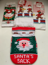 Vintage Cannon Christmas Kitchen Towels Lot-NEW WITH TAGS-Bears Goose Santa Sack - £13.45 GBP