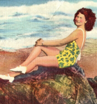 Hampton Beach New Hampshire Postcard Vintage 1952 - £7.87 GBP