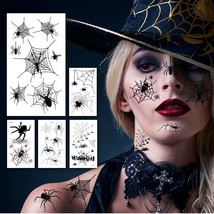 Halloween Makeup Face Temporary Tattoos Halloween Spider Witch Costume for Women - £25.71 GBP