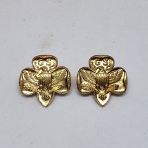 Lot of 2 Girl Scout Eagle Shamrock Vintage Gold Brooch Pin - £13.51 GBP