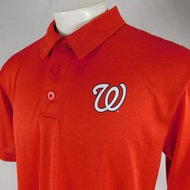 Washington Nationals Men Red Polo Golf Shirt Majestic MLB Sz L - £22.32 GBP