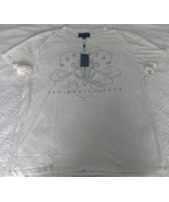 John Varvatos 25th Aniversary Ivory Crew Neck 100% Cotton Graphic Tee Sh... - $719.06 MXN