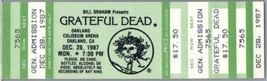 Grateful Dead Mail Away Untorn Ticket Stub December 28 1987 Oakland Cali... - $64.34