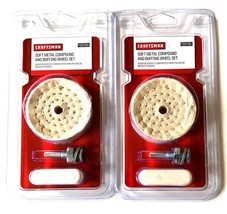 2 Craftsman 3PC 3&quot; Soft Metal Buffing Wheel Pad Compound &amp; Mandrel Sets 935790 - £25.30 GBP