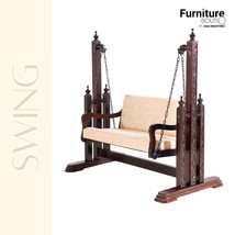 Furniture BoutiQ Hand-carved Solid Wood Swing | India Solid Wood Jhula |... - $3,799.00