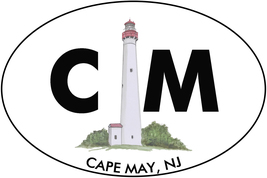 CM Cape May New Jersey Lighthouse Oval High Quality Decal Truck Cooler Cup - £5.55 GBP+