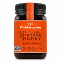 Wedderspoon Raw Premium Manuka Honey KFactor 16+, 17.6 Ounce - £37.63 GBP