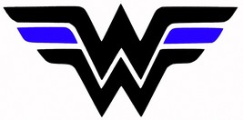 Thin blue line Wonder Woman Decal For Car Truck Sticker Vinyl Police super hero - £5.54 GBP