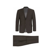 Men RENOIR suit Solid Two Button Business Formal Year Round Slim Fit 201-5 Brown image 2