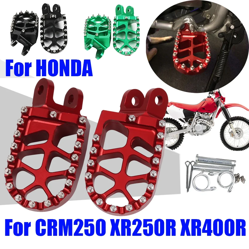 Dirt Bike Footrest Footpegs Foot Pegs Pedal Parts For HONDA CRM250 CRM 250 - £25.86 GBP+