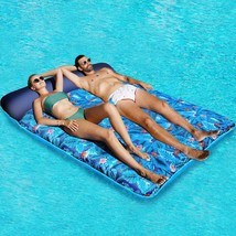 Oversized Pool Floats Raft, 1-2 Person, 72&#39;&#39; X 60&#39;&#39; Giant Fabric-Covered Pool Fl - £51.95 GBP