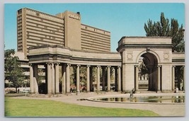 Denver Hilton Hotel Viewed from Civic Center Denver Colorado Vintage Postcard - £11.42 GBP