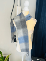 PHENIX Cashmere Mixed Weave Buffalo Plaid Scarf, Soft Luxurious, Blue Pl... - $45.82