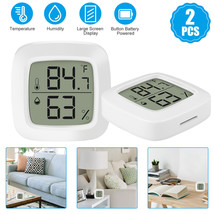 2Pcs Digital Hygrometer Lcd Indoor Thermometer Temperature Humidity Gauge Meter - £16.77 GBP