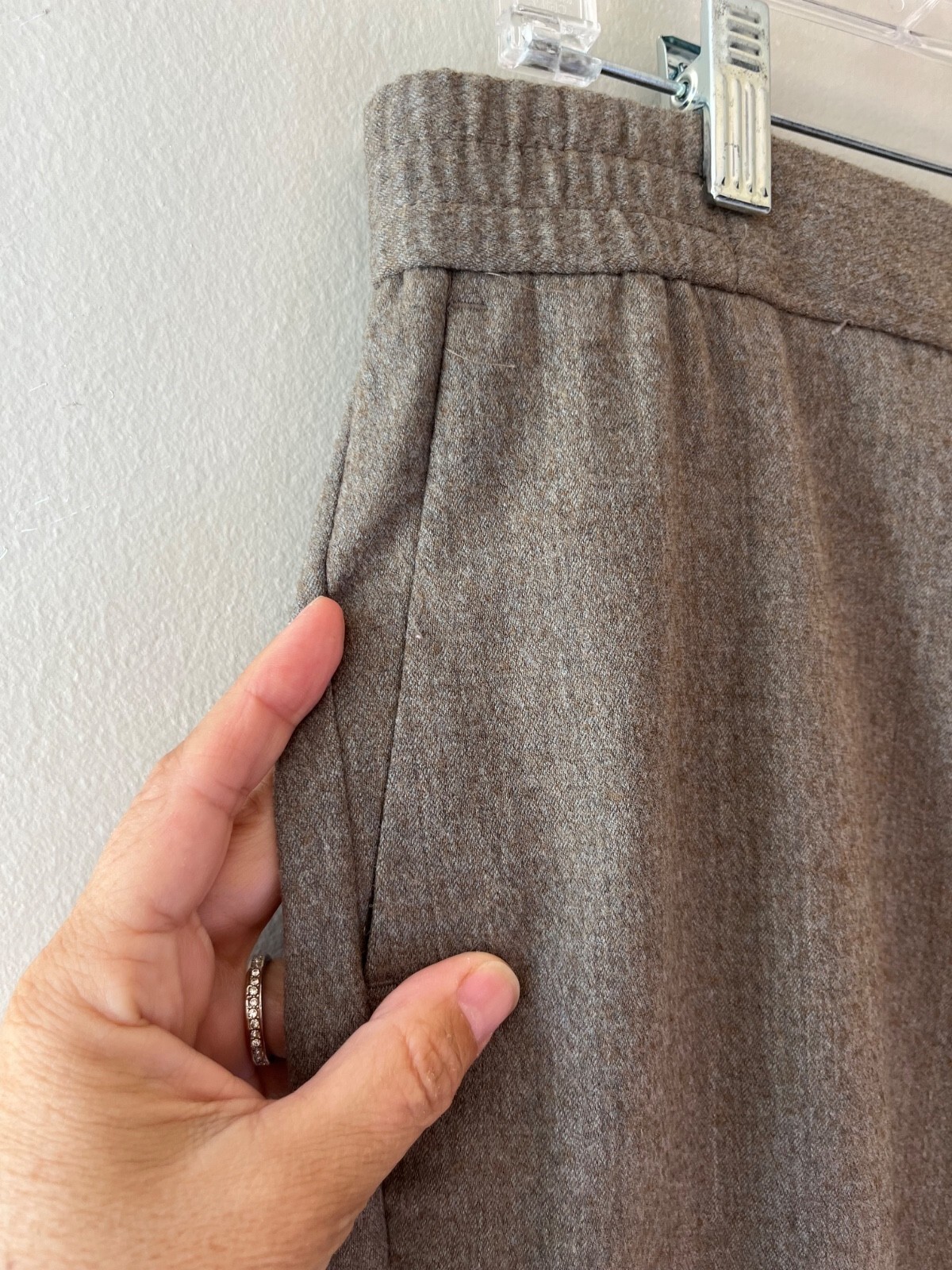Talbots Sz 8 Luxe Italian Wool Flannel Lined Pants Mid Rise Elastic Waist Item image 6