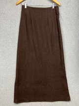 Vintage Giorgio Sant Ancelo Womens 8 Wool Blend Maxi Skirt Brown Minimalist - £34.55 GBP