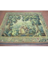 1.5m x 1.8m antique tapestry French handmade Aubusson fabric natural one... - £2,163.05 GBP