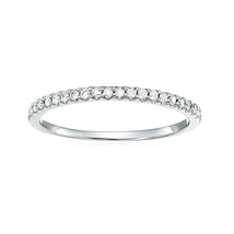 1/6 Cttw Micropavé Diamante Fede Nuziale IN 10K Oro Bianco Massiccio per Donna - £186.12 GBP