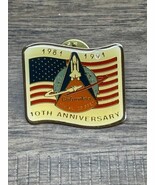Vintage NASA 10th Anniversary Manned Flight Lapel Pin Space Shuttle Colu... - $190.81 MXN