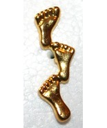 Vintage Gold Toned FOOTPRINTS IN THE SAND Religious Christian Lapel Pin ... - $12.14 CAD