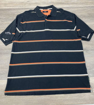 Callaway X Series Polo Shirt Men’s Size XL Green-Black/Peach Striped Str... - $12.19