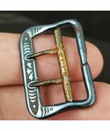 antique buckle blue &quot;SOLID&quot; small 1&quot; 1800&#39;s - $15.99
