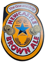 Newcastle Brown Ale The One And Only Fiberboard Beer Label Sign Double Sided - £31.10 GBP