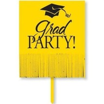 Graduation School Bus Yellow Yard Sign w/ Fringe Yellow 20&quot; x 16&quot; Paper ... - £25.57 GBP