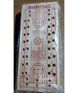 Peg Game Wood Board, BASKBALL pegs &amp; dice included, instructions on board - £6.00 GBP