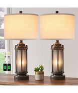 Set of 2 Farmhouse Lamps for Living Room, Rustic Vintage Bedroom Nightst... - $5,131.28 MXN