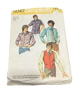Simplicity 5047 Mens Vintage Sewing Pattern For Shirts &amp; Vest Size 42 - $11.52