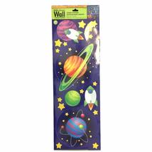 Removable Wall Stickers Outer Space Rocket Planet Main Street Clings Decorations - £3.89 GBP