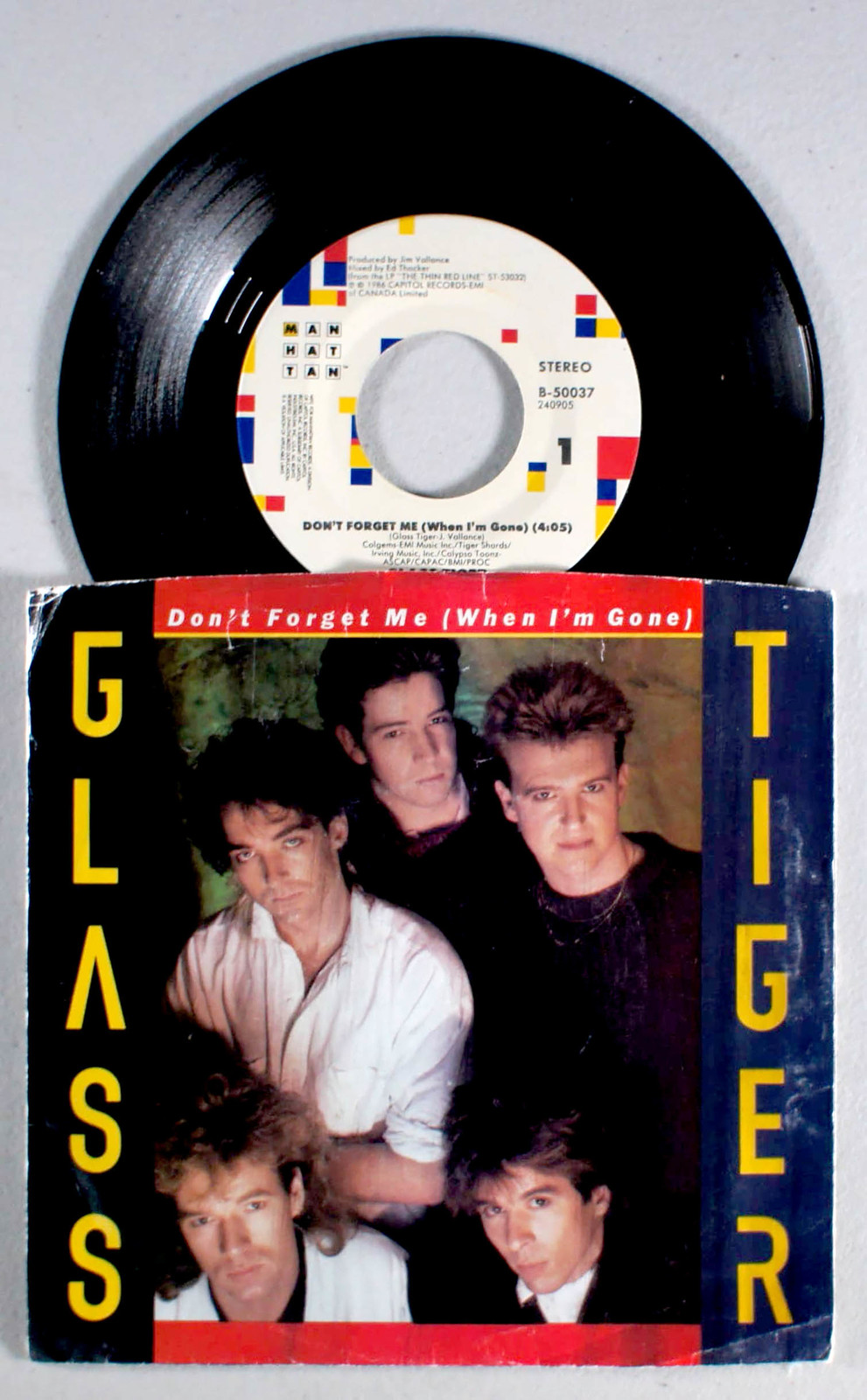 Primary image for Glass Tiger - Don't Forget Me (7" Single) (1986) Vinyl 45 • The Thin Red Line
