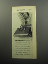 1957 Lord &amp; Taylor Aigner Belt and Handbag Advertisement - Polished Maho... - £14.72 GBP
