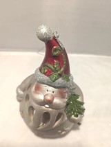 Regal Art &amp; Gift Santa Ornament Christmas Ornament Tree Star Glitter Ceramic Big - £19.82 GBP
