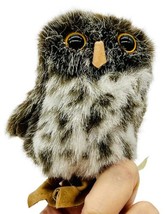 Folkmanis Mini Spotted Owl Plush Finger Puppet 4 inch Stuffed Animal Bird - £13.23 GBP