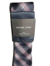 Michael Kors Tie &amp; Square Pocket Gray &amp; Pink New With Tags - £19.85 GBP