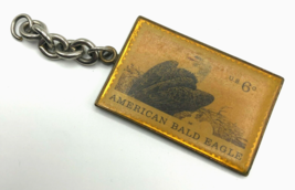 Eagle American Bald Stamp 6 Cent Solid Brass Keychain Brass Smith House 2&quot; - $235.72 MXN