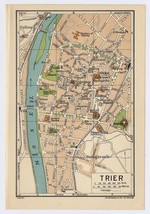 1933 Vintage City Map Of Trier Treves / RHINELAND-PALATINATE / Germany - £17.13 GBP