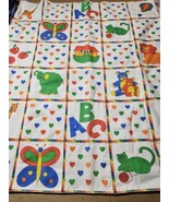 Vintage Noah&#39;s Ark Quilted Baby Blanket Handmade 44x38&quot; ABC’s Animals He... - €16,93 EUR
