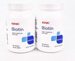 GNC Biotin Healthy Hair Skin Nails 5000mg 120 Capsules Lot of 2 BB6/24+ - £23.16 GBP
