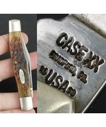 1990 CASE XX knife 62032 brown JIGGED BONE Old vintage trapper - $99.99