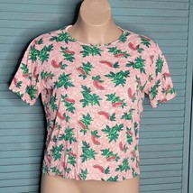 Cabin Creek Petite T-Shirt ~ Sz PL ~ Pink &amp; Green ~ Short Sleeve ~ Water... - $17.09