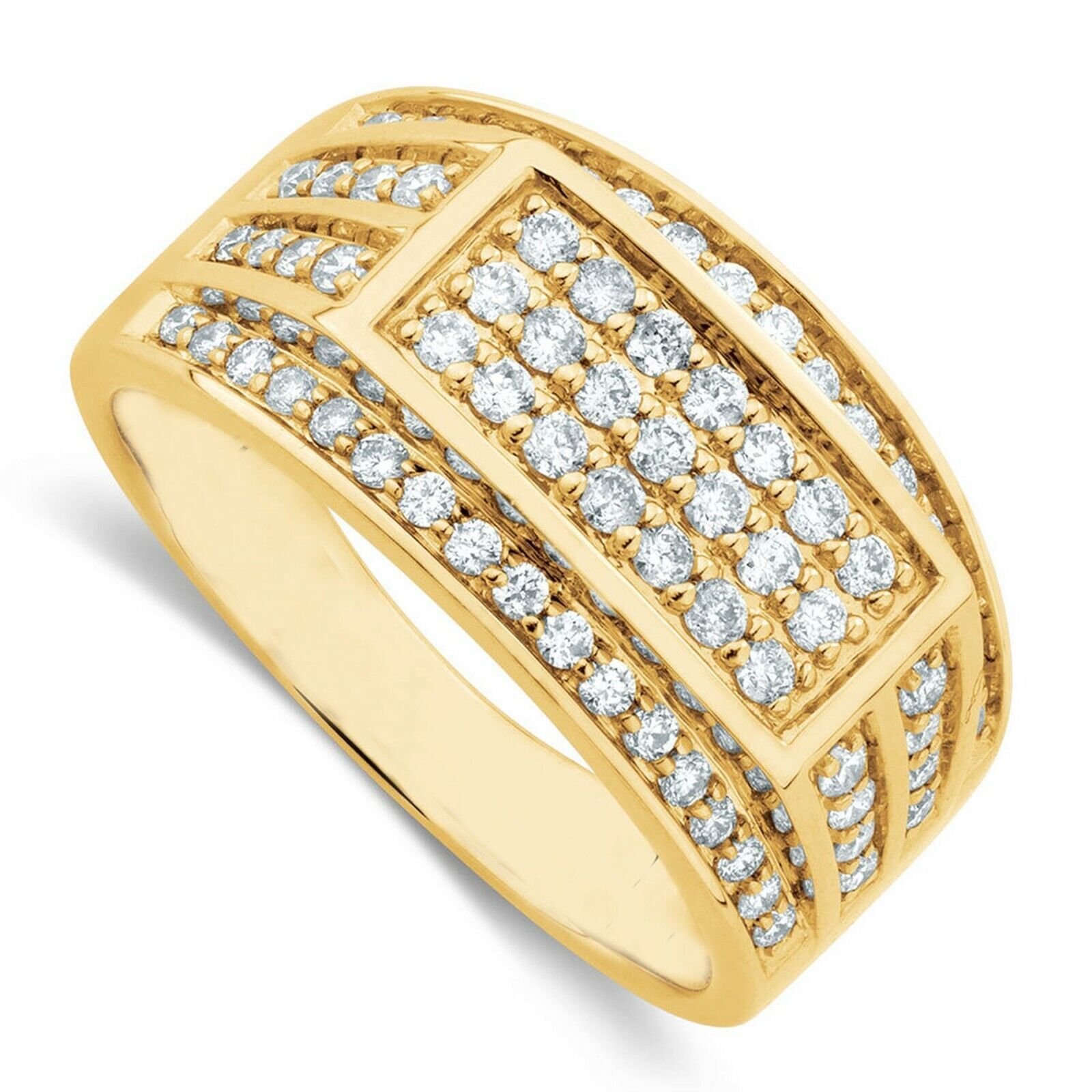 Primary image for Men 1.45Ct 14k Yellow Gold Plated Moissanite Pinky Ring Engagement Wedding Band