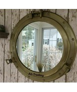 20&quot; Antique Brass Nautical Maritime Ship Boat Window Wall Mirror Porthol... - $136.81