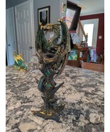 Huge 12&quot; emerald dragon desktop statue tealight holder - €18,78 EUR