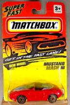 1993 Matchbox #15 Superfast MUSTANG MACH III Red w/Chrome 6 Spoke Spiral Wheels - £7.86 GBP