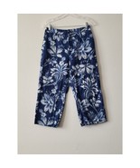 Lauren Ralph Lauren Cropped Pants Size 12 Navy Floral Straight Vintage - $19.99